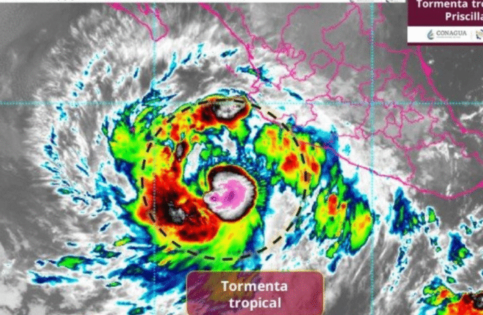 Continuarán lluvias intensas en Jalisco, Colima y Guerrero por tormenta tropical Priscilla