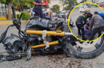 Notiespacio PV | Joven sufre fractura expuesta al chocar en su motocicleta en la Av. Francisco Villa