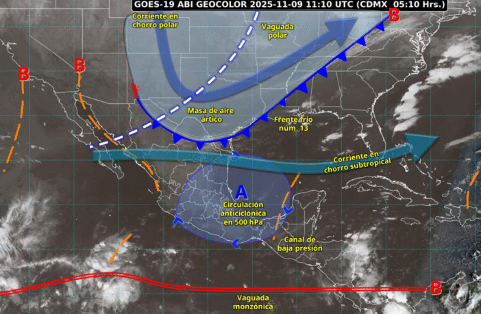 Frente frío número 13 traerá fuertes vientos y descenso de temperatura en Jalisco