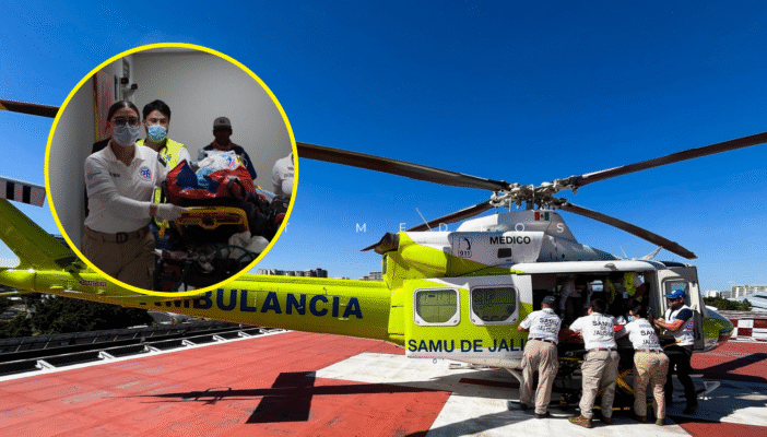 Trasladan en ambulancia aérea a niña wixárika a hospital de la ZMG Trasladan en ambulancia aérea a niña wixárika a hospital de la ZMG