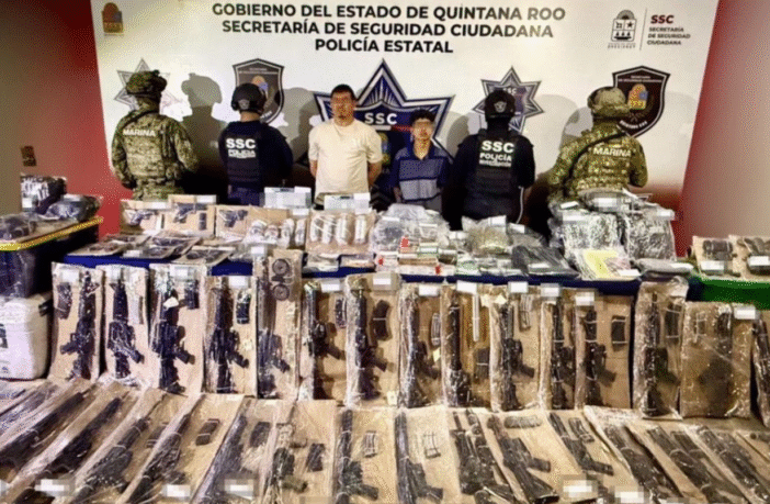Detienen a dos presuntos miembros del CJNG en operativo de Quintana Roo