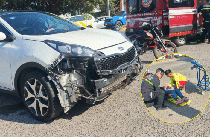 Motociclista y conductora protagonizan accidente vial en Vallarta 750