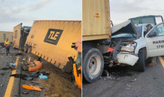 Un civil muerto y 10 marinos heridos en carambola sobre la autopista México-Guadalajara