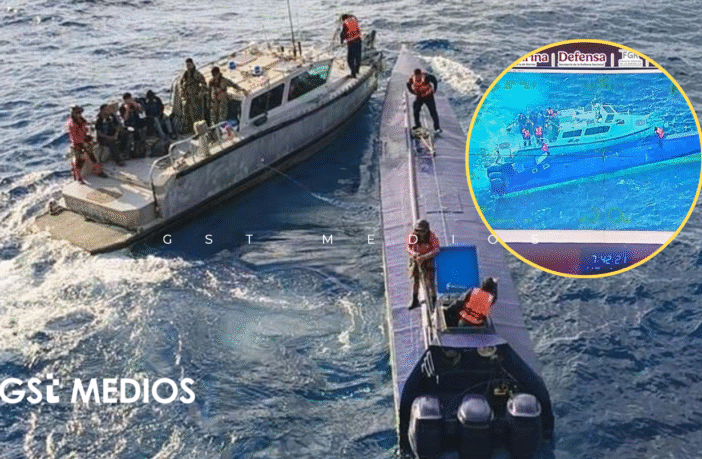 Aseguran semisumergible con 179 bultos de presunta droga en las costas de Colima