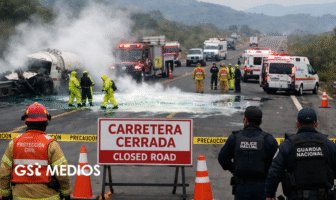 Notiespacio PV | Autopista Tepic–Mazatlán cerrada por derrame de cloro en Rosamorada