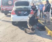 Motociclista queda prensado tras accidente en la Medina Ascencio