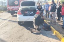 Motociclista queda prensado tras accidente en la Medina Ascencio