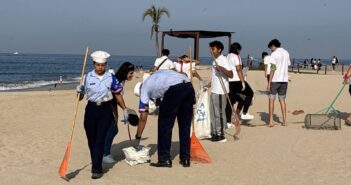 Marina encabeza jornada de limpieza en Playa Holi; recolectan más de 65 kilos de residuos