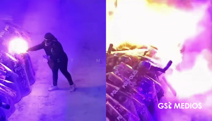 Once detenidas por ataque con fuego a policías en 8M Once detenidas por ataque con fuego a policías en 8M