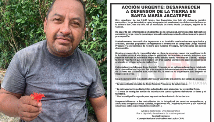 Secuestran a activista chinanteco y su hermano Oaxaca