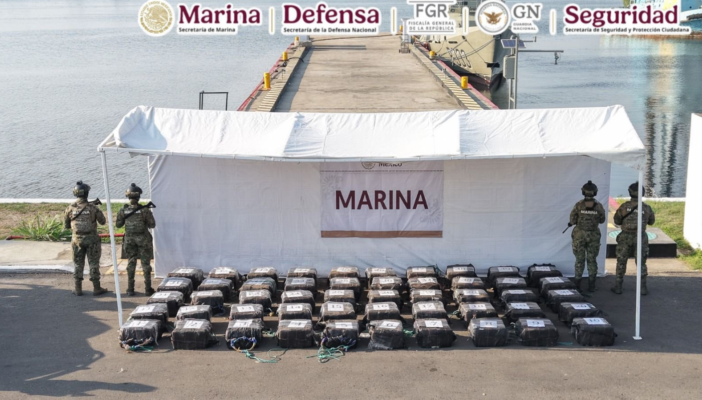 Marina asegura más de siete toneladas de cocaína en el Pacífico durante mayo