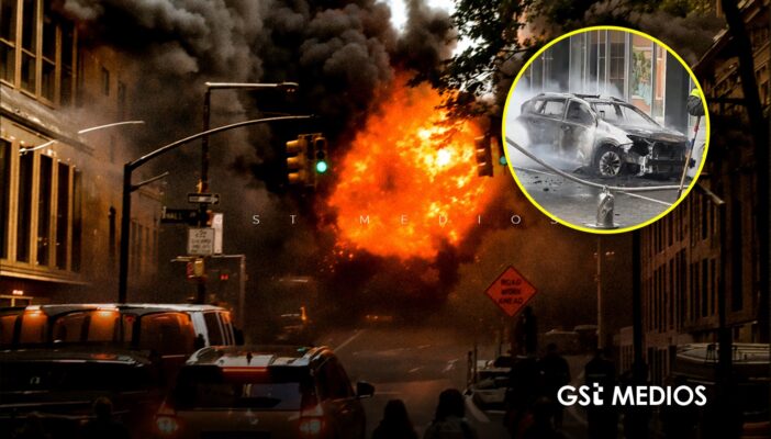 Explota vehículo de transporte cerca del Toro de Wall Street en Nueva York