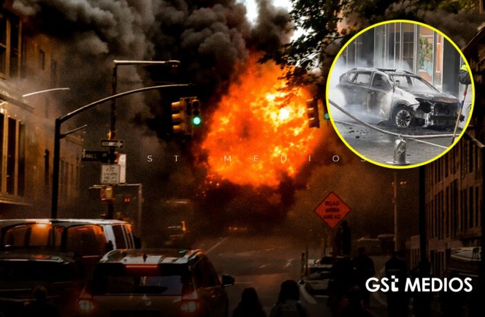 Explota vehículo de transporte cerca del Toro de Wall Street en Nueva York