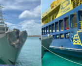 VIDEO: Buque de la Marina choca contra embarcación en Isla Mujeres