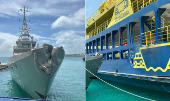 Buque de la Marina choca contra embarcación en Isla Mujeres