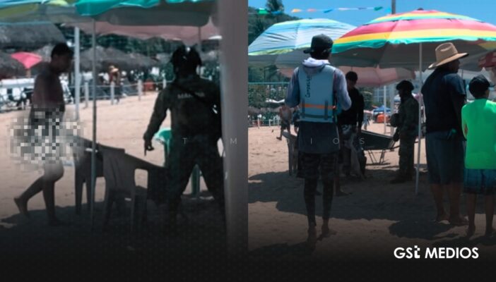 Detienen a sujeto por andar desnudo en playa de Rincón de Guayabitos