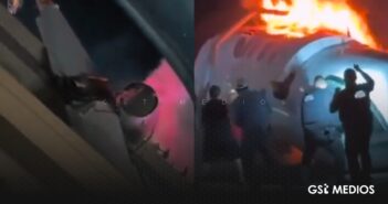 Jet privado se estrella e incendia en autopista de Texas