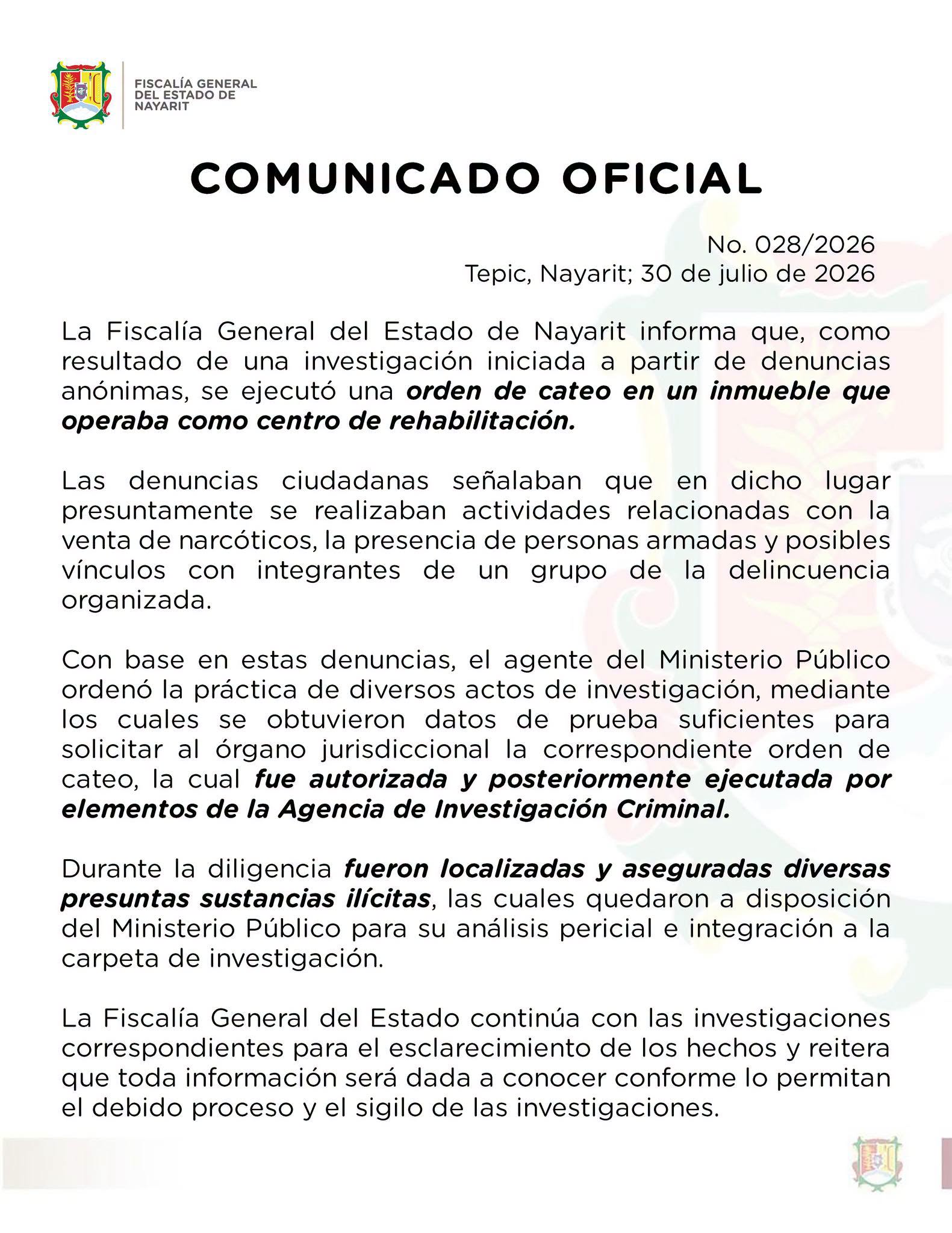 Comunicado oficial