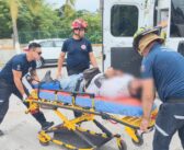 Motociclista repartidor con fractura expuesta tras percance en Vallarta