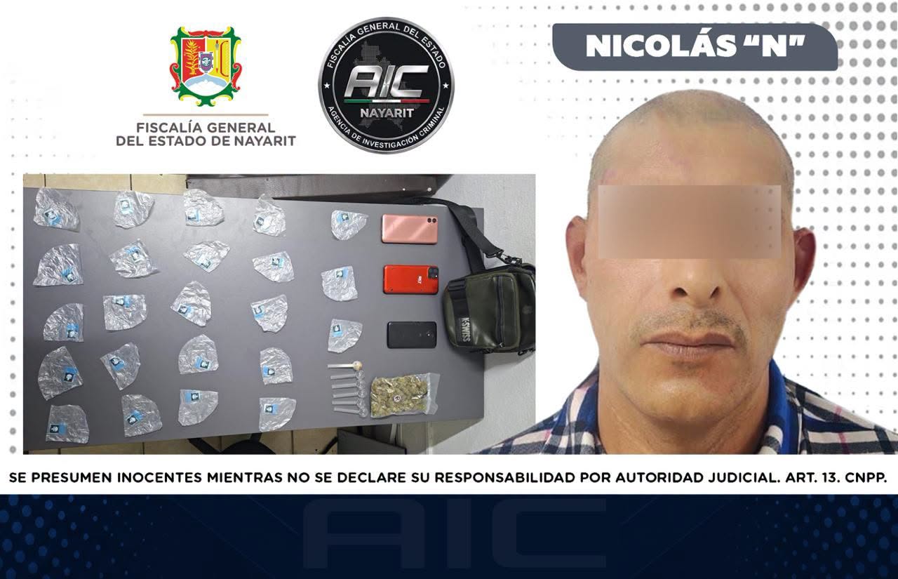 Detienen a Nicolas "N" por presunta venta de narcóticos en Tepic