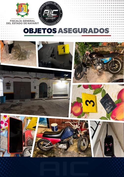 Aseguran diversos objetos y presunta marihuana durante cateo en Compostela 