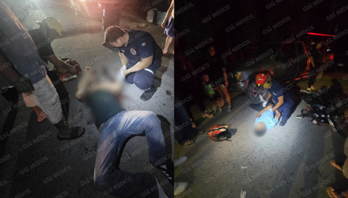 Dos motociclistas resultan gravemente lesionados tras choque en Lomas del Calvario