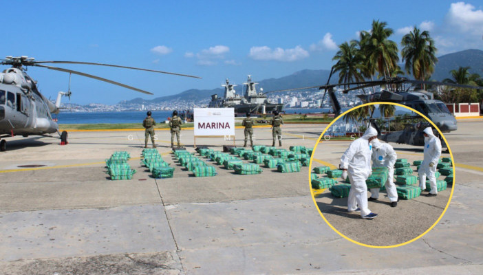 SEMAR asegura 1.9 toneladas de droga frente a costas de Guerrero