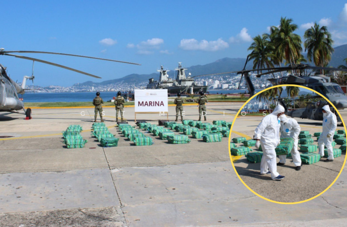 SEMAR asegura 1.9 toneladas de droga frente a costas de Guerrero