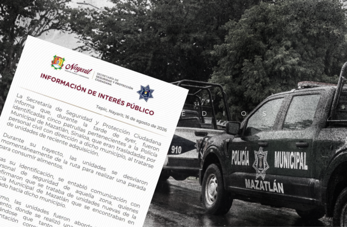 Patrullas de Mazatlán terminan por error en San Cayetano, Tepic