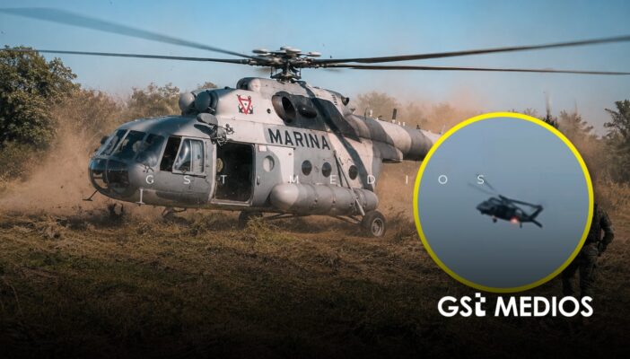 Falla helicóptero de la Armada de México en Tamazula de Gordiano
