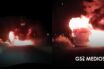 Sicarios incendia camión de pasajeros tras enfrentamiento con elementos de la GN en Guanajuato