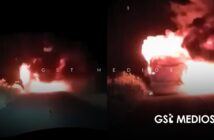 Sicarios incendia camión de pasajeros tras enfrentamiento con elementos de la GN en Guanajuato