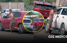 ¿Pedía ayuda? Captan a sujeto con actitud desesperada sobre Av. México