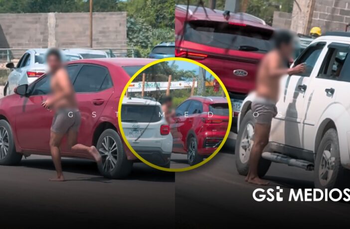 ¿Pedía ayuda? Captan a sujeto con actitud desesperada sobre Av. México