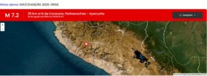 Sismo de magnitud 7.2 sacude Perú; reportan movimiento en varias zonas