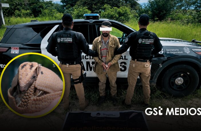 Capturan a sujeto con escopeta y armadillo muerto en Atoyac