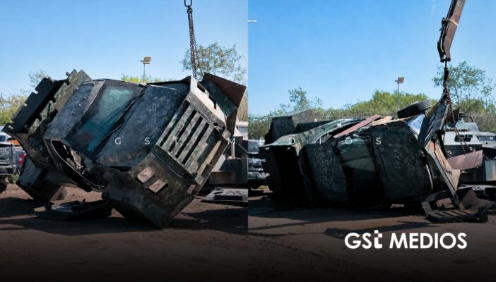 FGR destruye 25 vehículos blindados en Tamaulipas