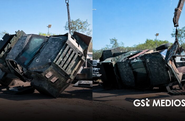 FGR destruye 25 vehículos blindados en Tamaulipas