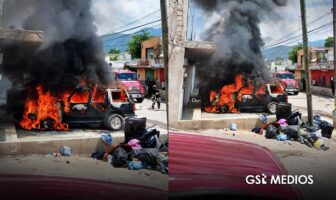 Incendio consume camioneta en pleno centro de El Pitillal