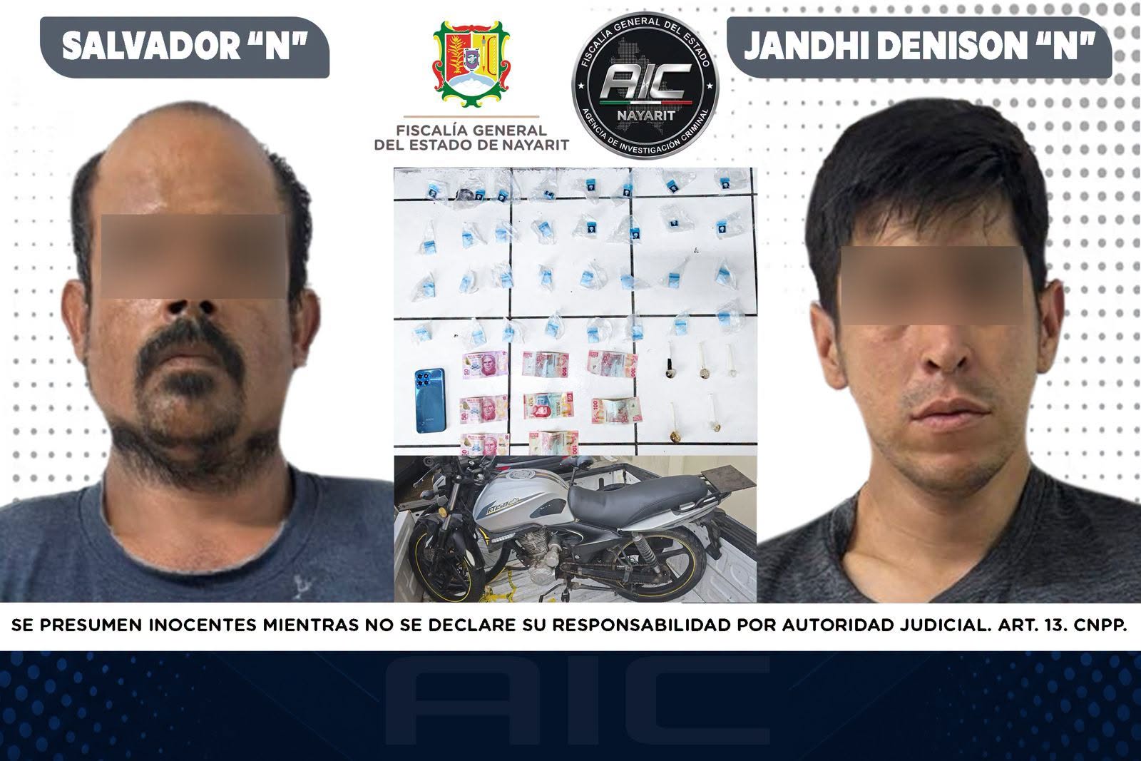 Detienen a dos presuntos narcomenudistas en el Centro de Tepic