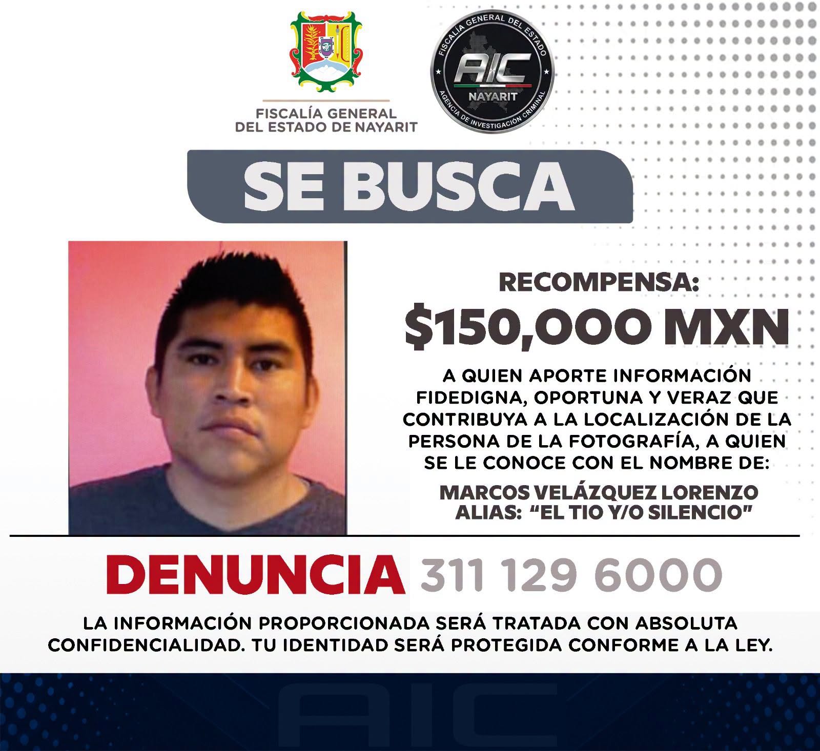 Buscan a presunto cabecilla y ofrecen $150 mil de recompensa 