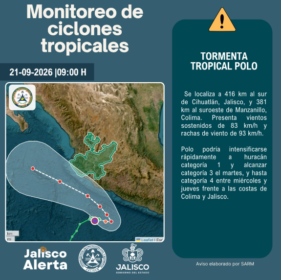 Protección Civil mantiene vigilancia en 30 comunidades de Puerto Vallarta por “Polo”