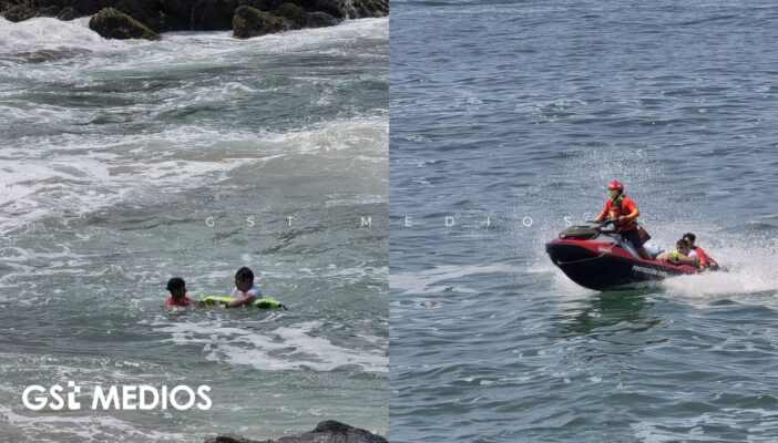 Fuerte oleaje complica salida de turista; Guardavidas y Bomberos acuden al rescate