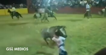 Niña cae al ruedo y queda a centímetros de un toro durante torneo de lazo en Yucatán