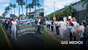 "No hay ni jeringas": trabajadores del IMSS protestan en Vallarta