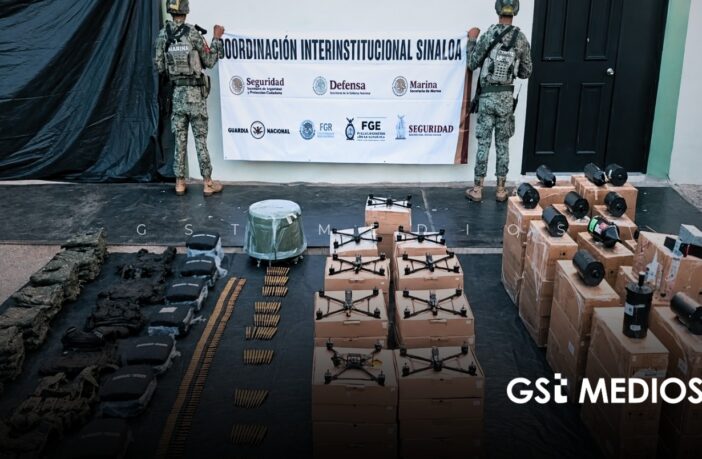 Fuerzas Federales incautan 5 drones y 124 explosivos en Sinaloa