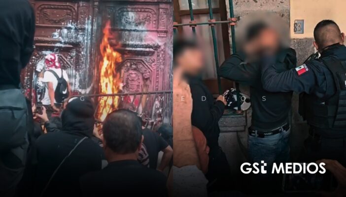 Protesta por el agua en Guadalajara acaba en fuego y 5 encapuchados detenidos