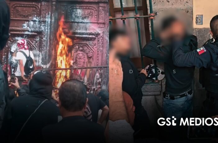 Protesta por el agua en Guadalajara acaba en fuego y 5 encapuchados detenidos