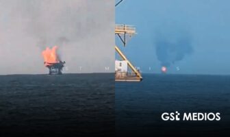 Se incendia plataforma petrolera Pemex en Campeche