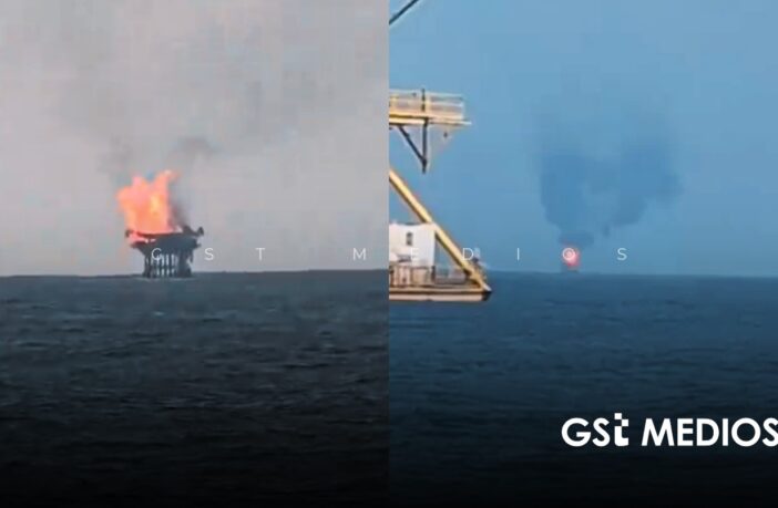 Se incendia plataforma petrolera Pemex en Campeche